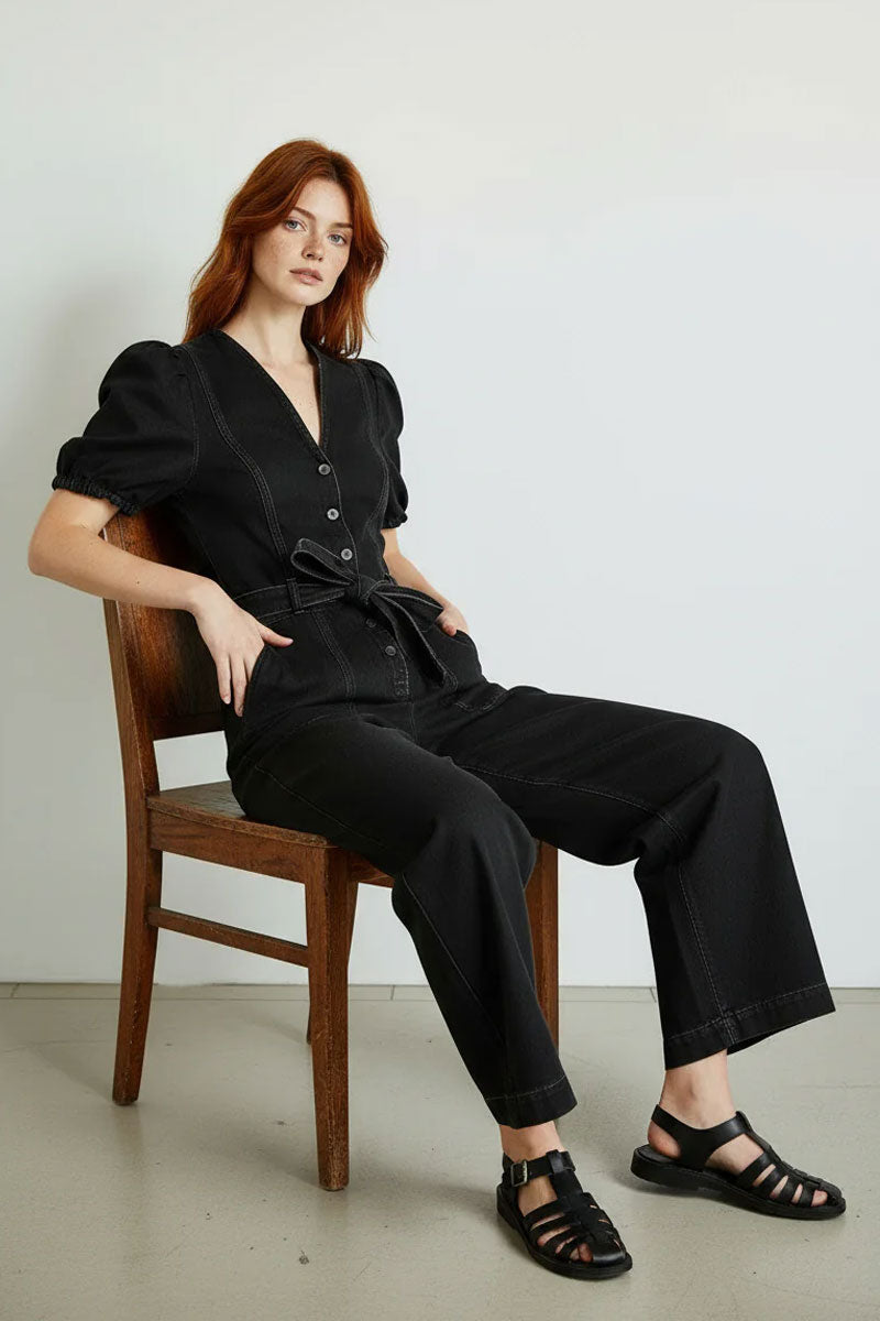 BOWIE ROMPER BLACK DENIM