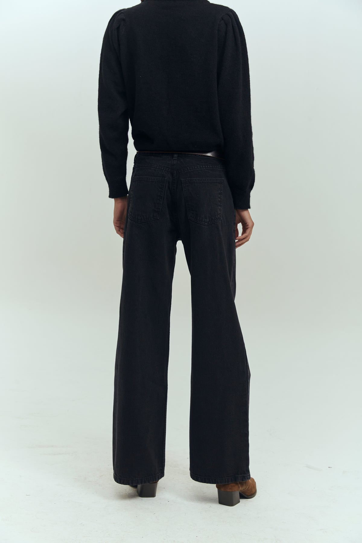 Jeans wide leg mujer negro tiro medio Brick London Chile