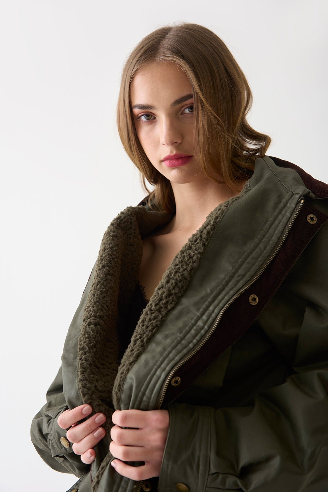 ELTON JACKET-FOR HER-OLIVE