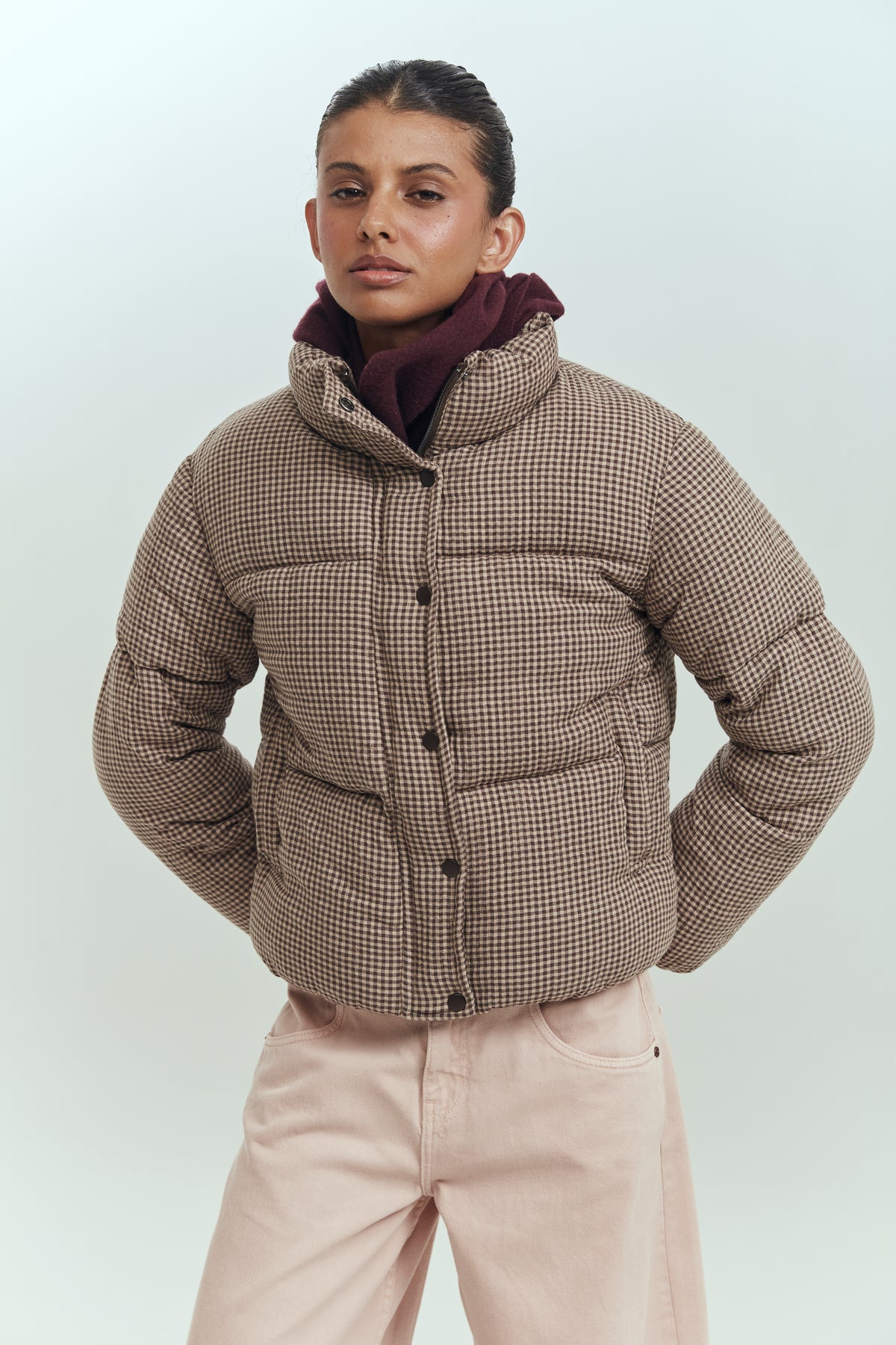 Parka puffa mujer escocesa acolchada invierno Brick London