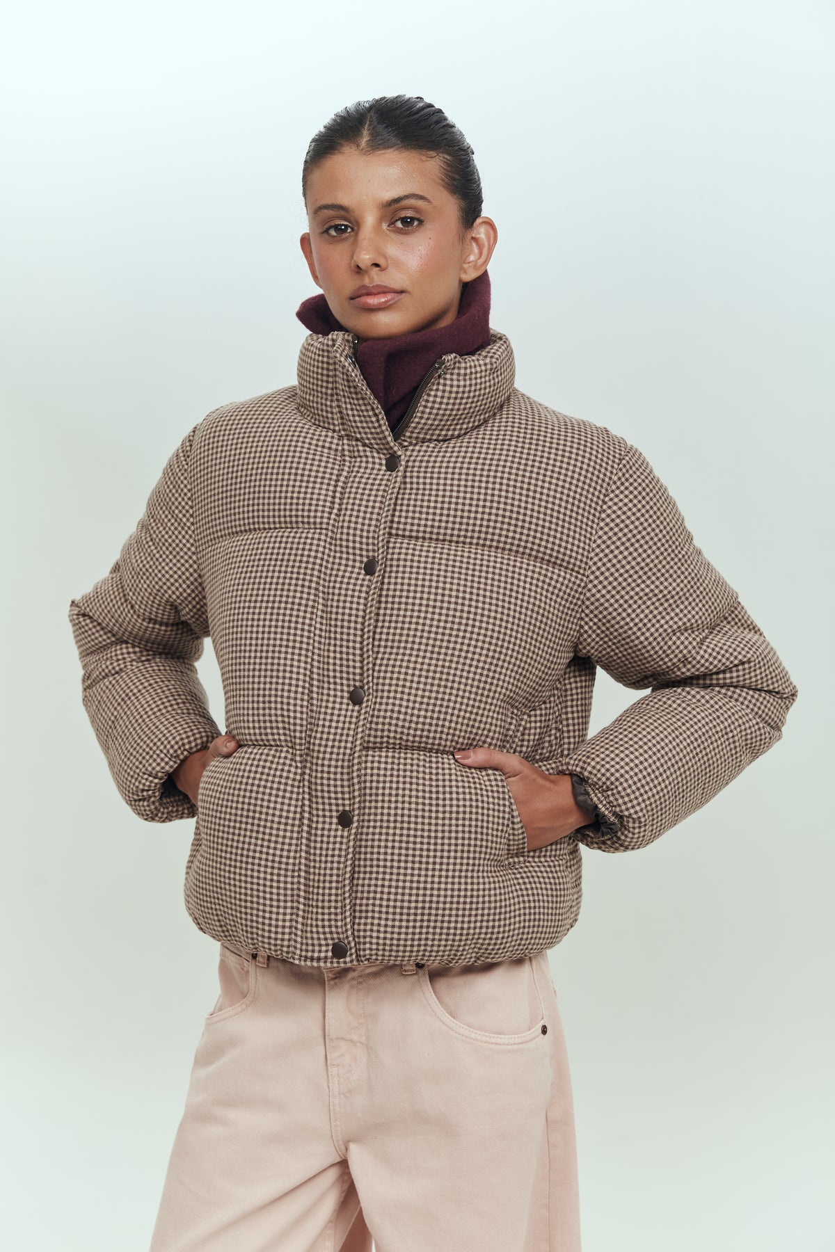 Parka puffa mujer escocesa acolchada invierno Brick London