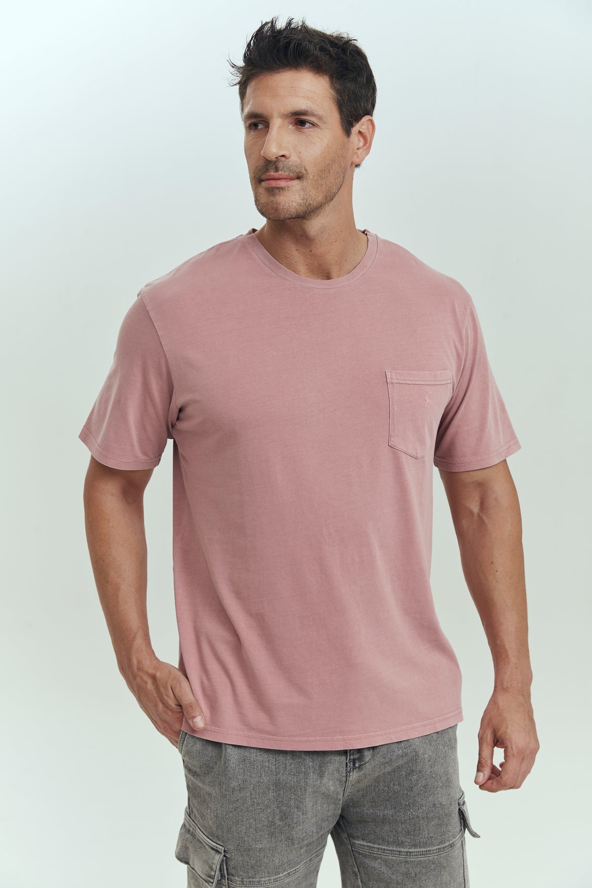 Polera hombre rosado algodón 100% manga corta Brick London