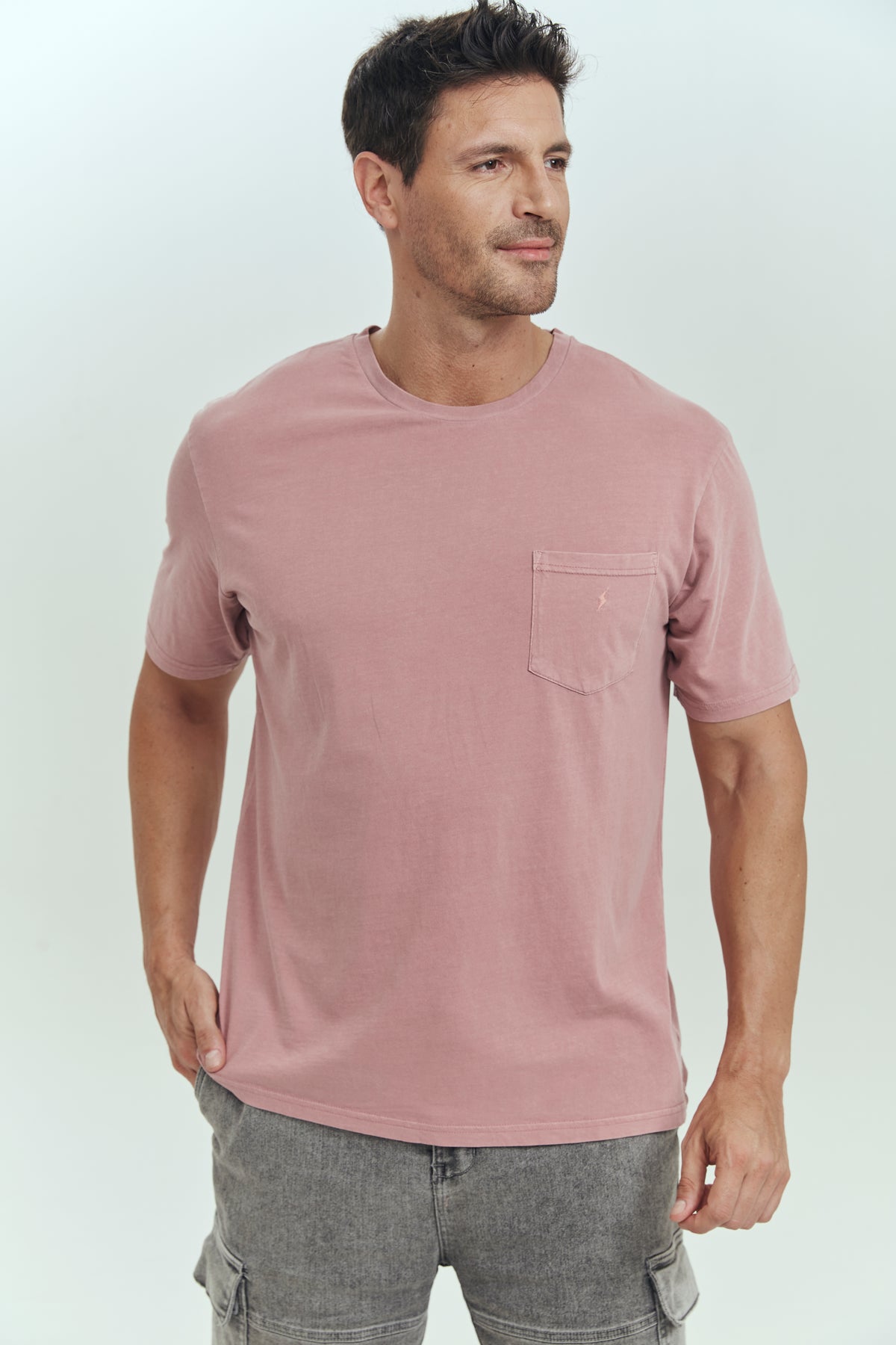 Polera hombre rosado algodón 100% manga corta Brick London