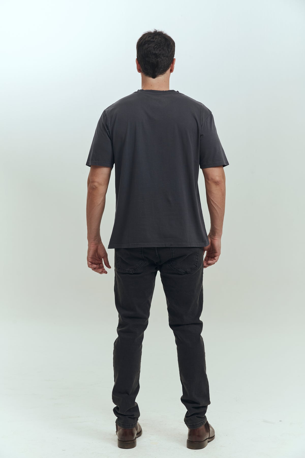 Polera hombre negro algodón 100% manga corta Brick London