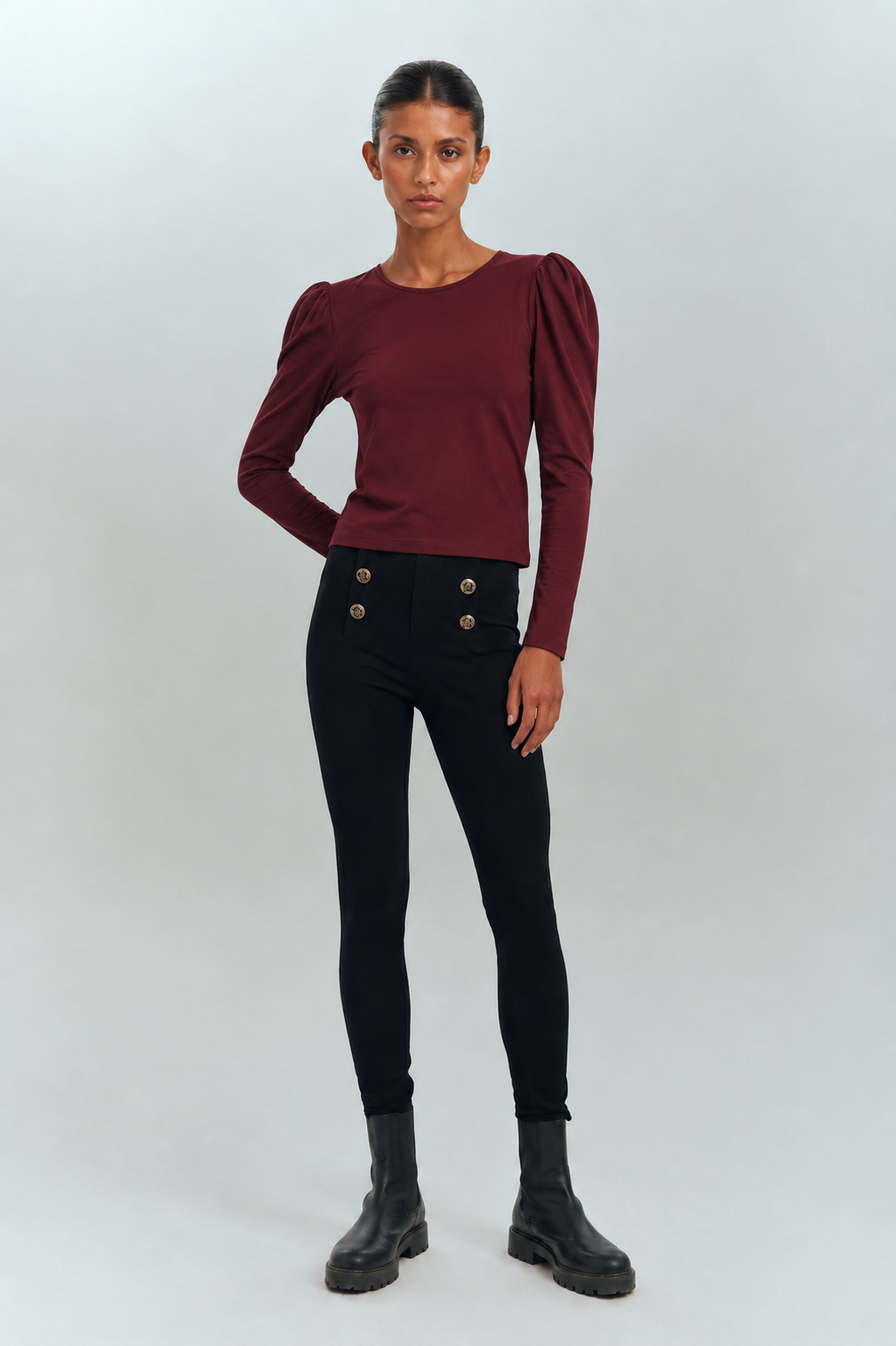 CHARLOTTE T-SHIRT BURGUNDY