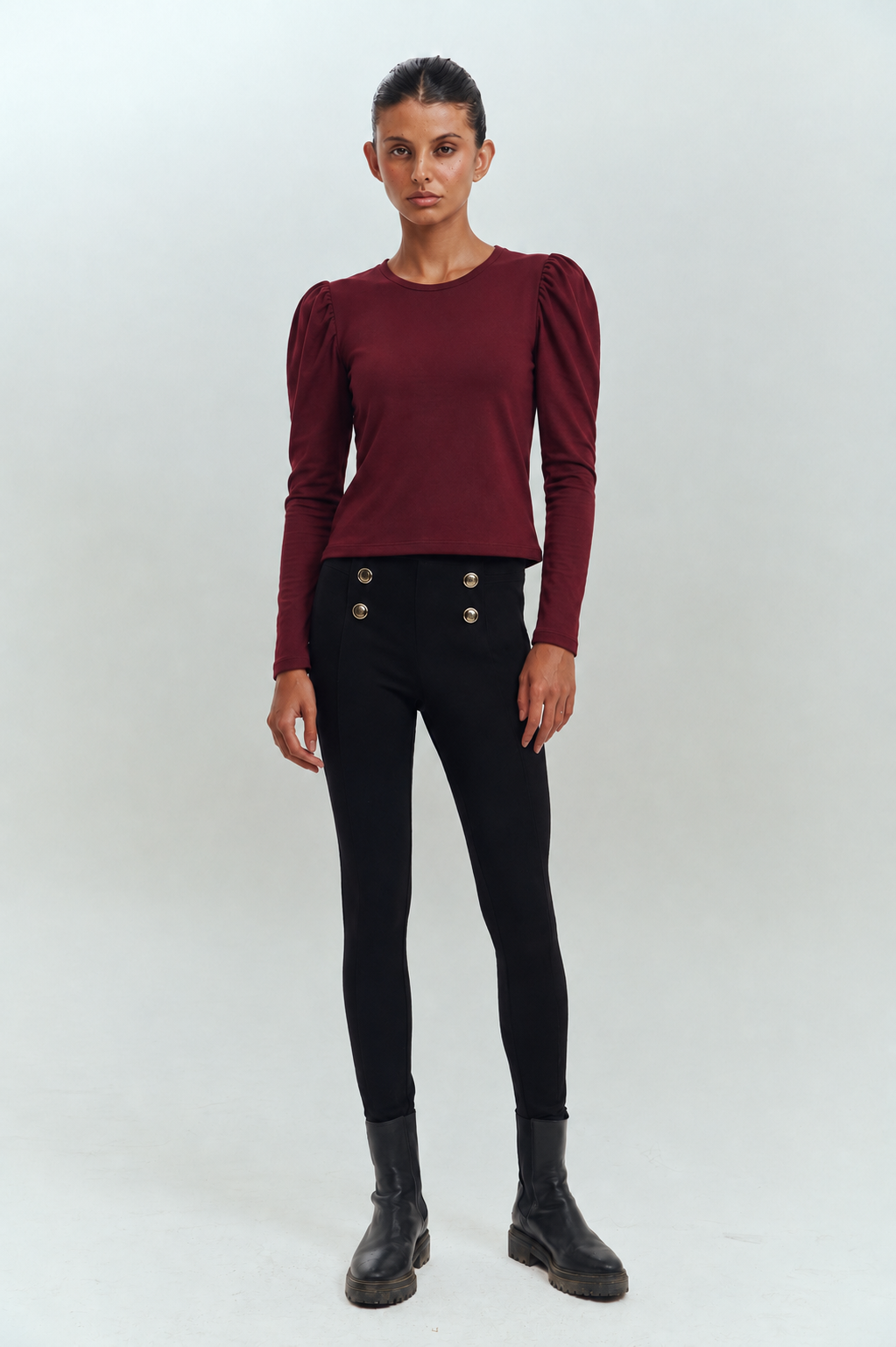 CHARLOTTE T-SHIRT BURGUNDY