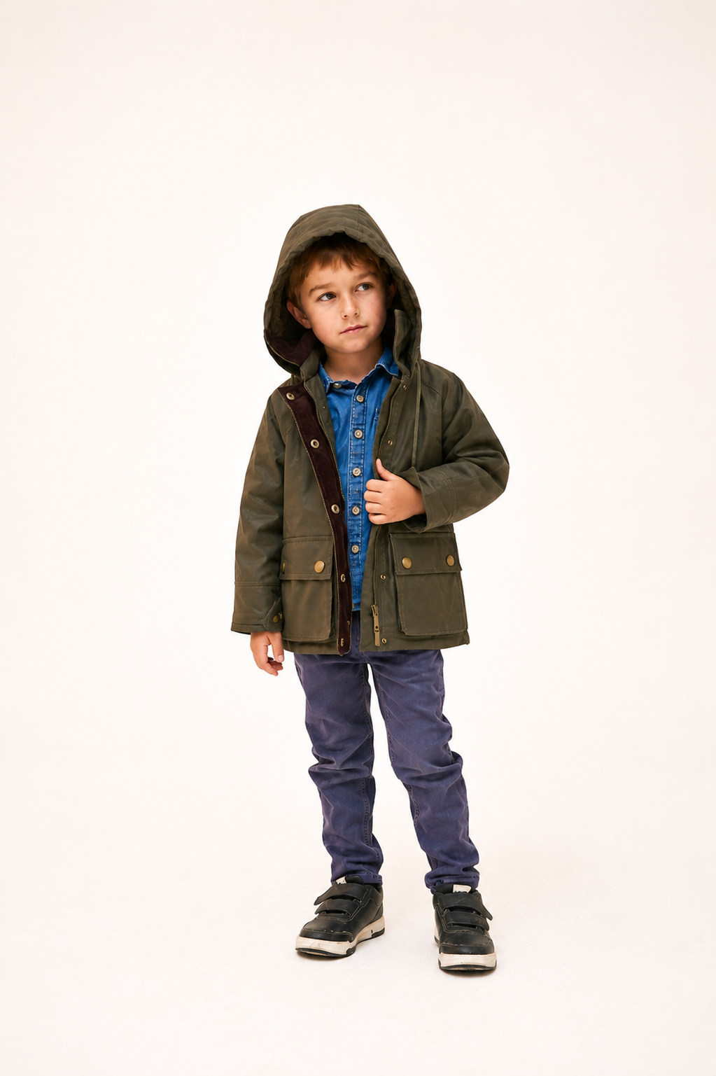 Chaqueta niños verde oliva invierno Brick London Chile