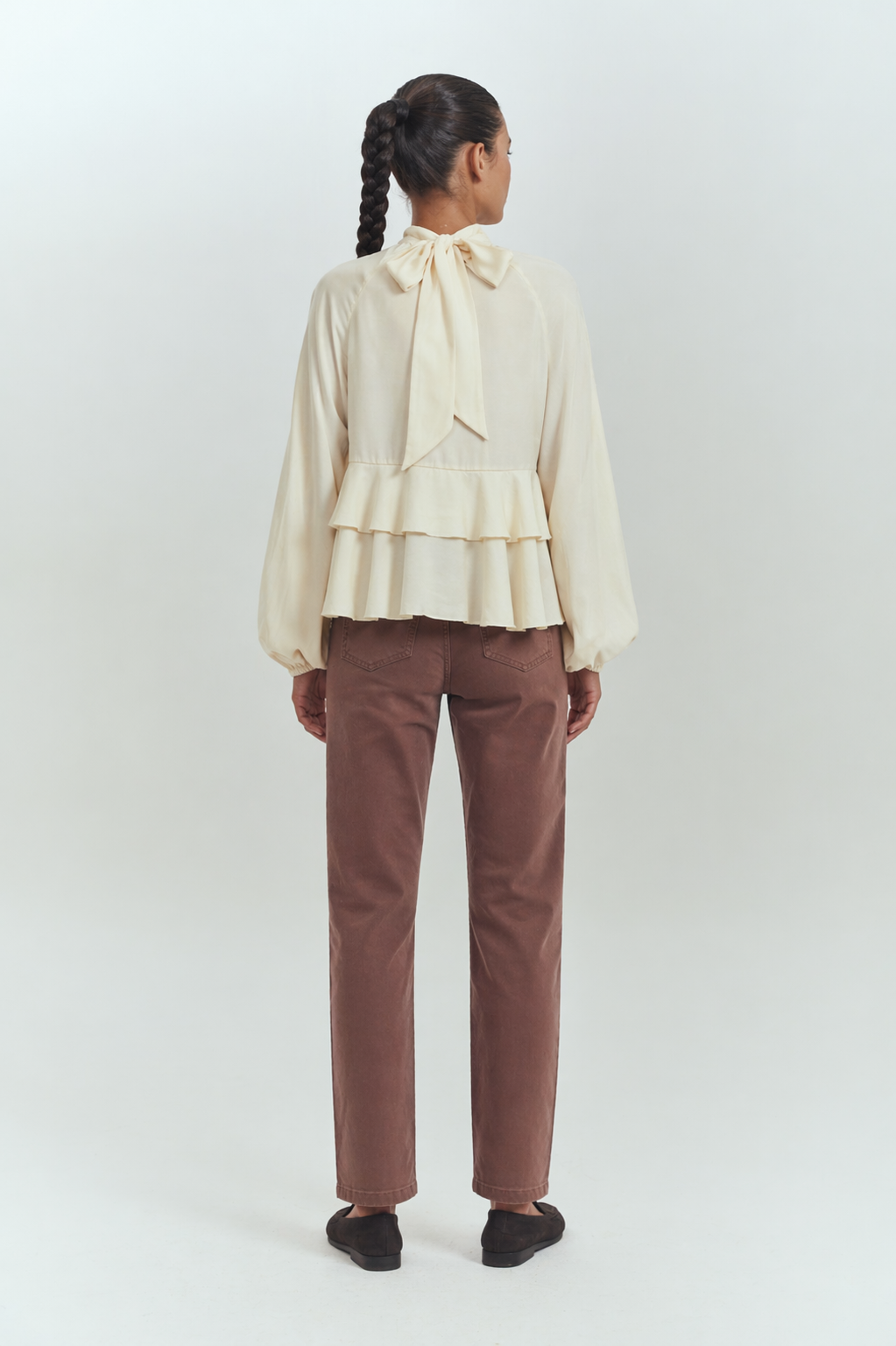 Blusa mujer doble vuelo fluida elegante Brick London Chile