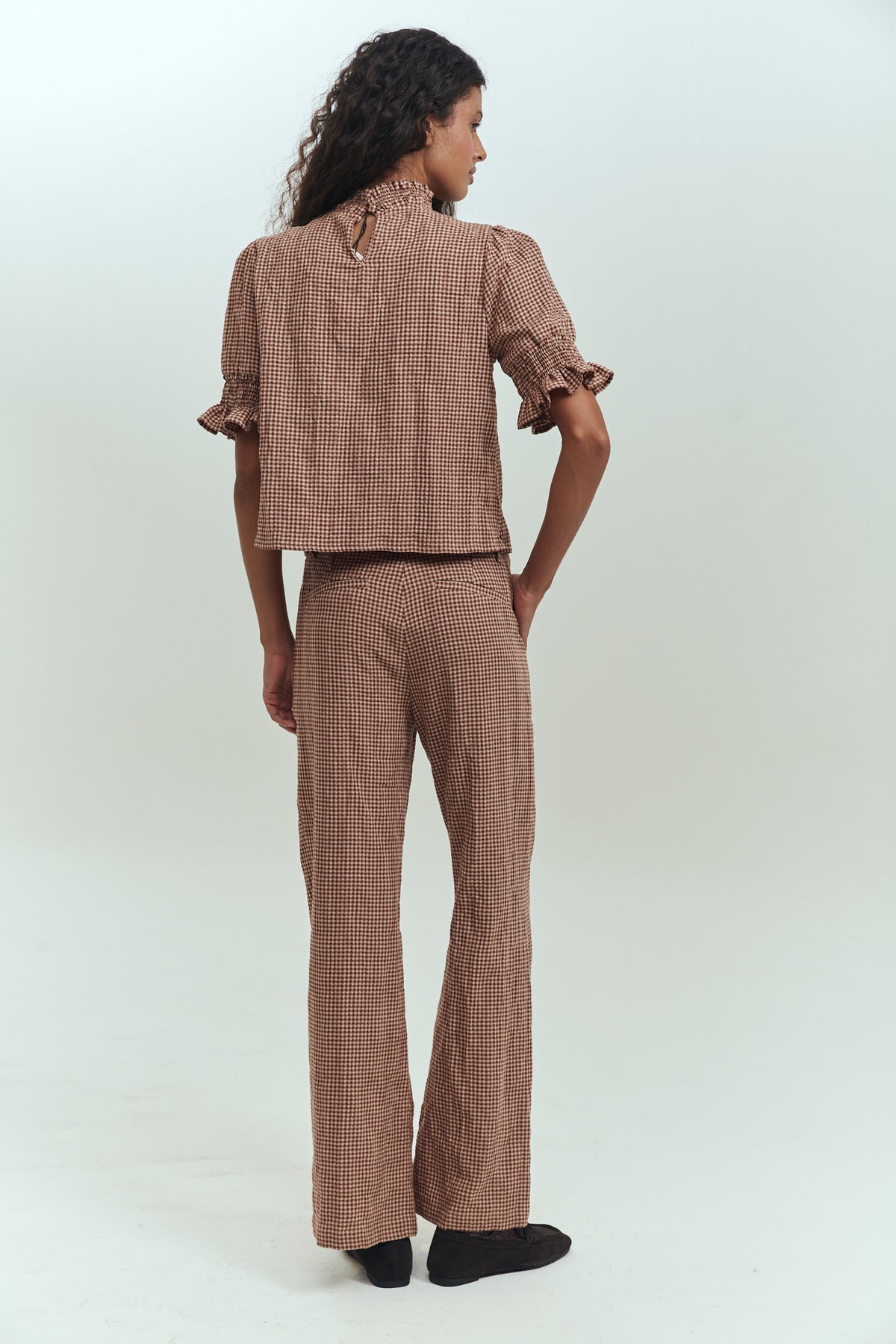 DUA LIPA BLOUSE CHECK