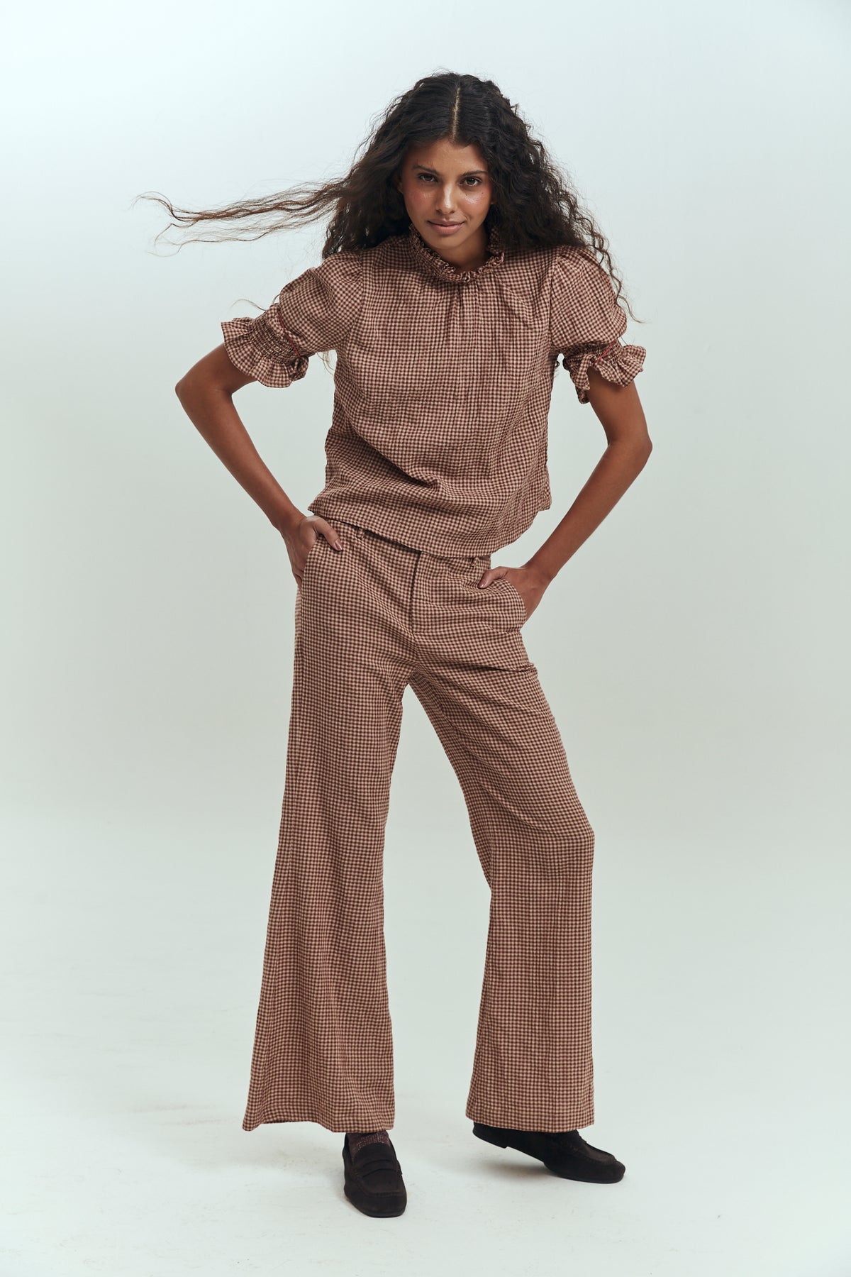 DUA LIPA TROUSER CHECK