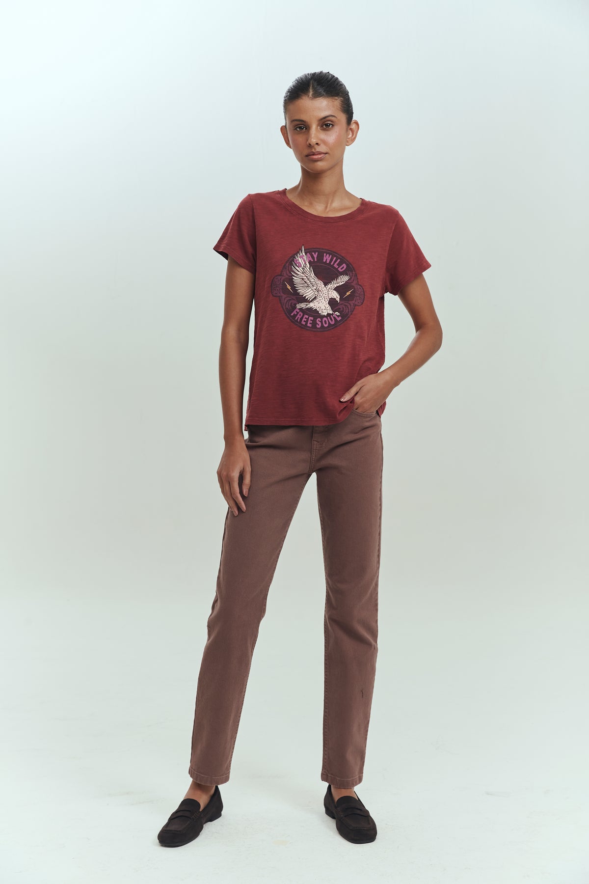 Jeans skinny mujer café silueta estilizada Brick London