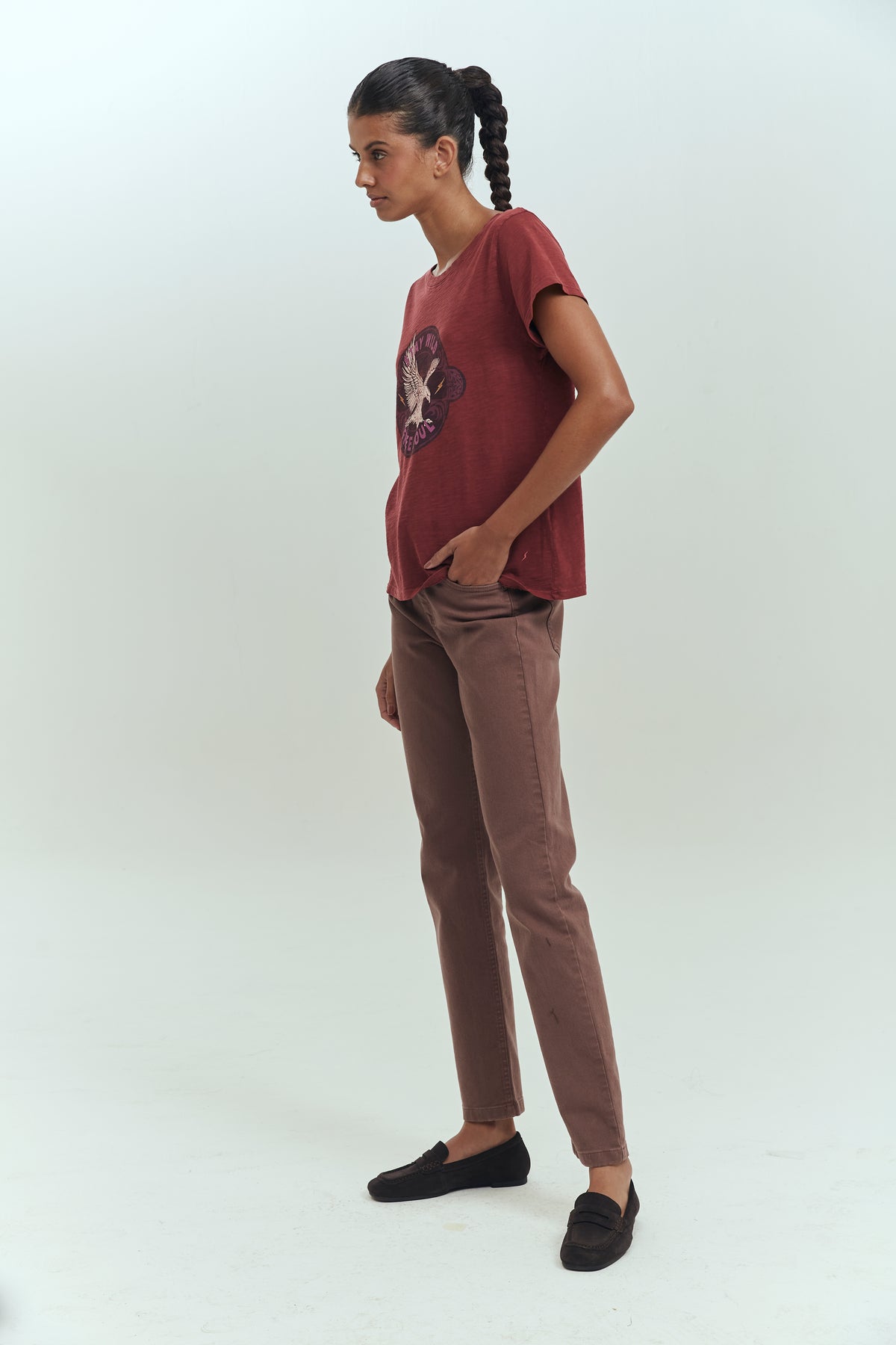 Jeans skinny mujer café silueta estilizada Brick London