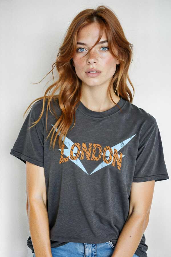 LONDON PRINT T-SHIRT GREY
