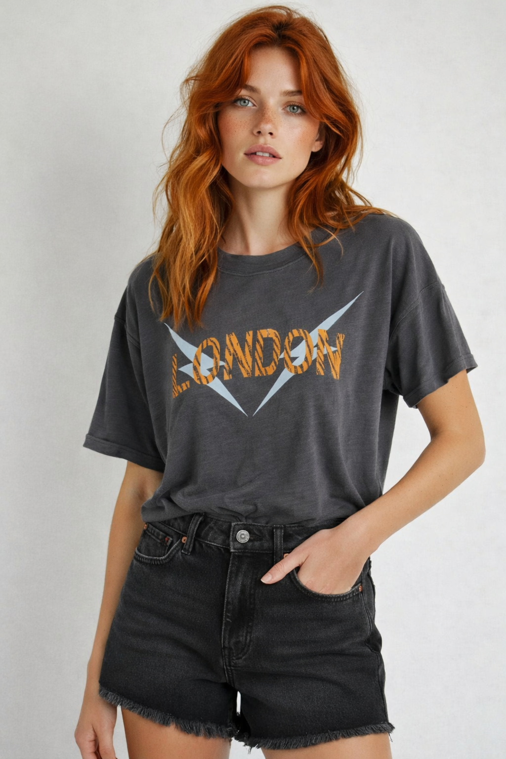 LONDON PRINT T-SHIRT GREY