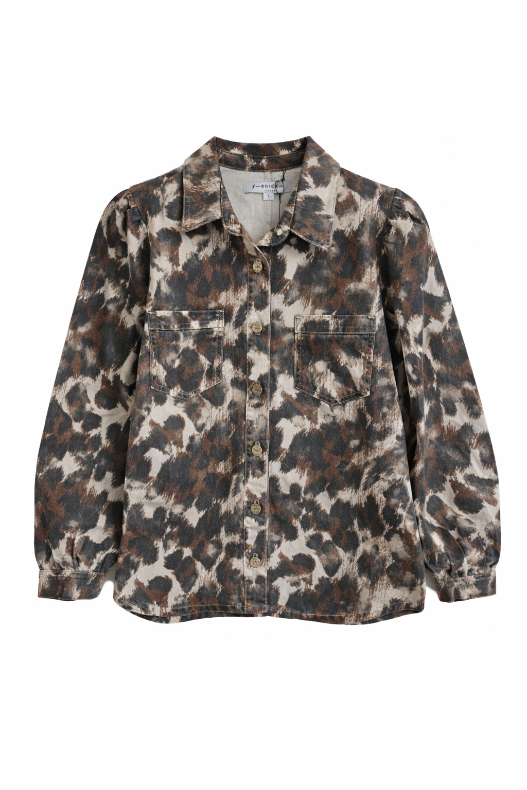 Chaqueta mujer animal print manga globo fit holgado Brick London
