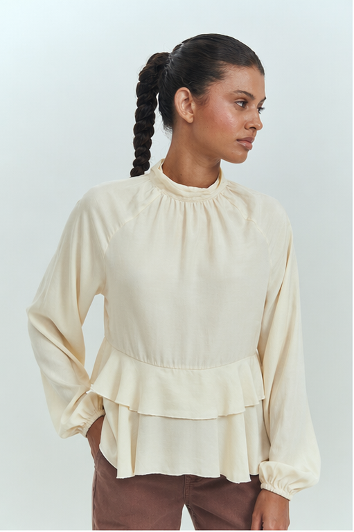 Blusa mujer doble vuelo fluida elegante Brick London Chile