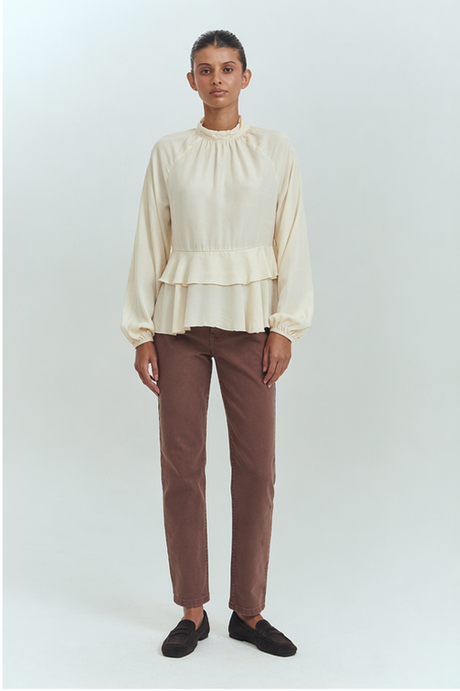 Blusa mujer doble vuelo fluida elegante Brick London Chile