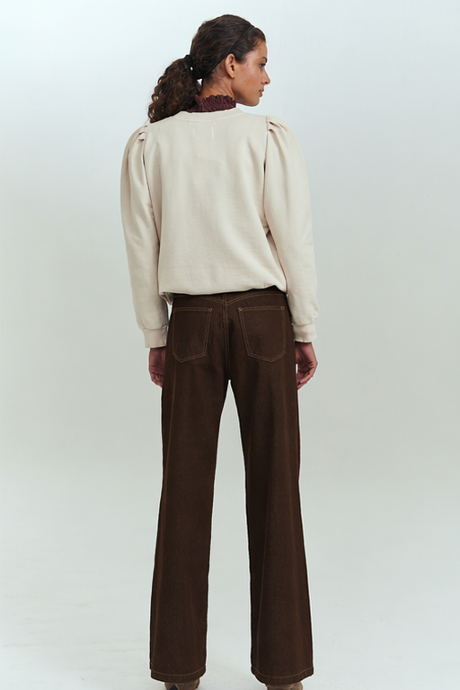 Jeans wide leg mujer café tiro medio Brick London Chile