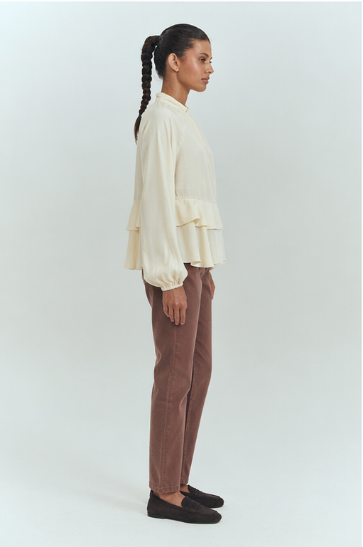 Blusa mujer doble vuelo fluida elegante Brick London Chile
